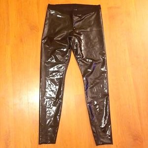 Latex  Shiny Black Leggings